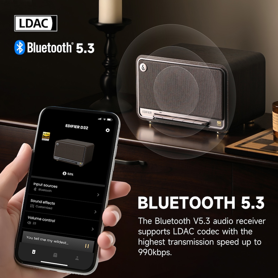 Image 913624_ALTMORE3.jpg, Product 913-624 / Price $299.99, Edifier D32 Tabletop Bluetooth Speakers, Portable Retro Wireless Speaker from Edifier on TSC.ca's Electronics department
