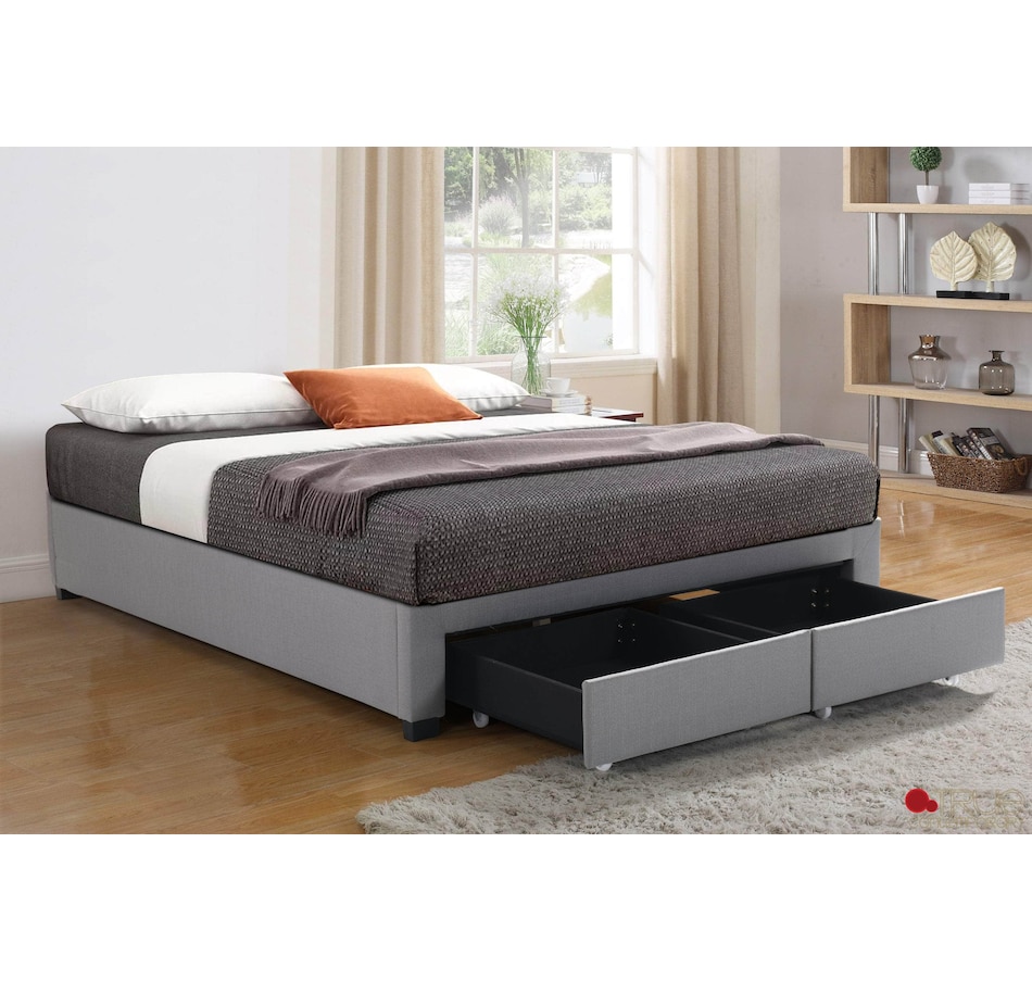 Image 913772.jpg, Product 913-772 / Price $599.99 - $839.99, True Contemporary EZ Base Foundation Grey Platform Bed with 2 Storage Drawers from True Contemporary on TSC.ca's Home & Garden department