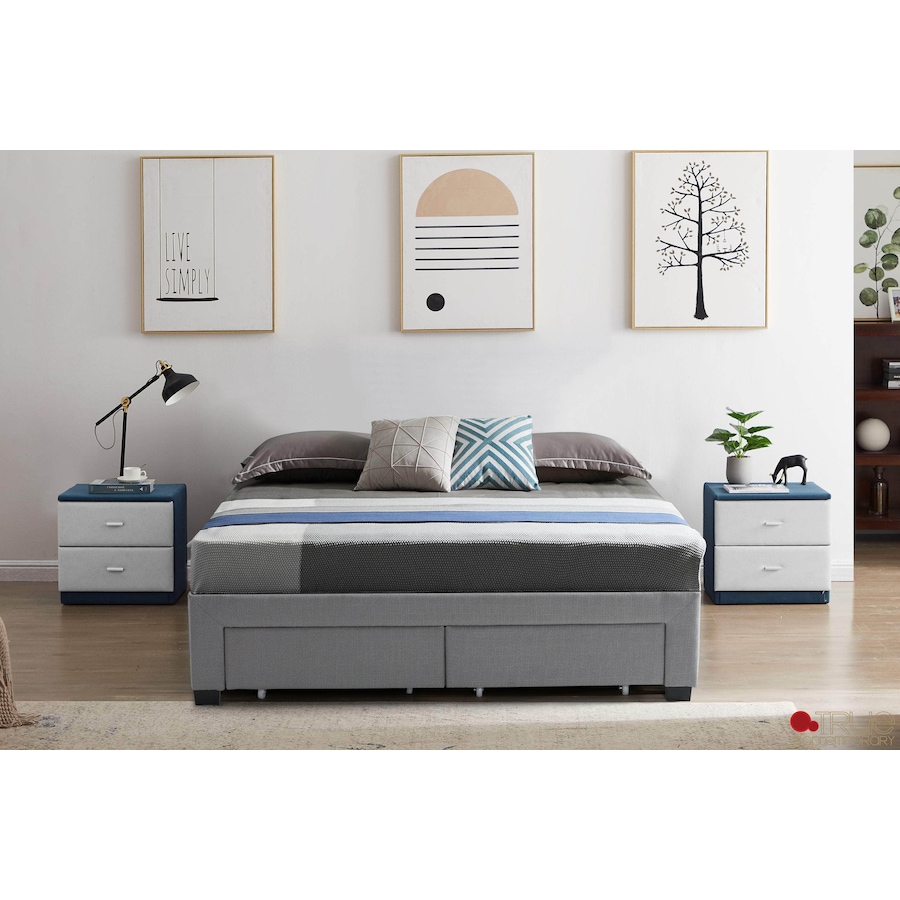 Image 913772_ALTMORE1.jpg, Product 913-772 / Price $699.99 - $839.99, True Contemporary EZ Base Foundation Grey Platform Bed with 2 Storage Drawers from True Contemporary on TSC.ca's Home & Garden department