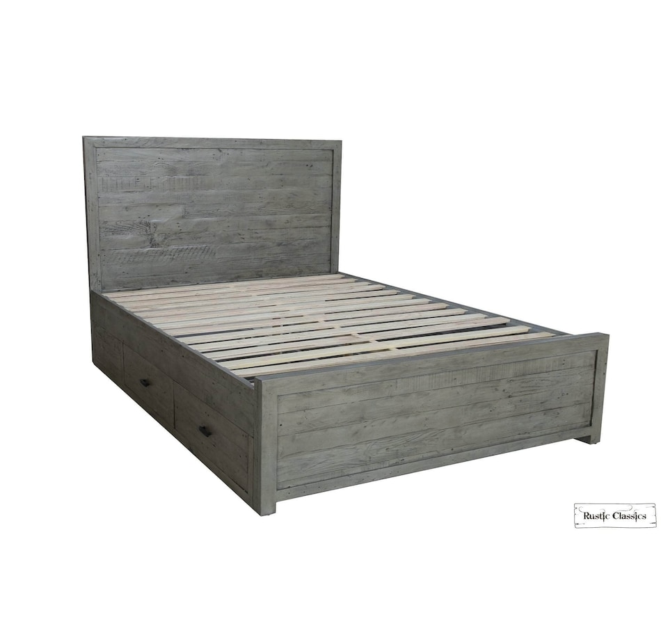 Image 913793_ALTMORE2.jpg, Product 913-793 / Price $1,569.99 - $1,679.99, Rustic Classics Whistler Reclaimed Wood Platform Bed with 4 Storage Drawers in Grey from Rustic Classics on TSC.ca's Home & Garden department
