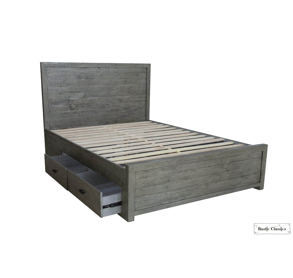 Image 913793_ALTMORE3.jpg, Product 913-793 / Price $1,569.99 - $1,679.99, Rustic Classics Whistler Reclaimed Wood Platform Bed with 4 Storage Drawers in Grey from Rustic Classics on TSC.ca's Home & Garden department