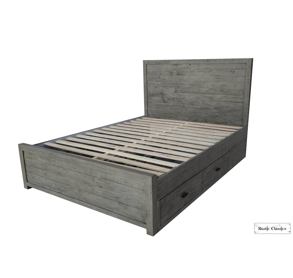 Image 913793_ALTMORE4.jpg, Product 913-793 / Price $1,569.99 - $1,679.99, Rustic Classics Whistler Reclaimed Wood Platform Bed with 4 Storage Drawers in Grey from Rustic Classics on TSC.ca's Home & Garden department
