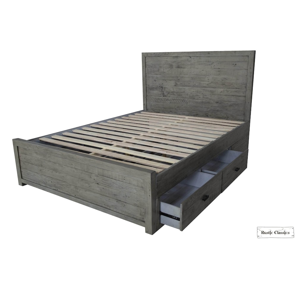 Image 913793_ALTMORE5.jpg, Product 913-793 / Price $1,569.99 - $1,679.99, Rustic Classics Whistler Reclaimed Wood Platform Bed with 4 Storage Drawers in Grey from Rustic Classics on TSC.ca's Home & Garden department