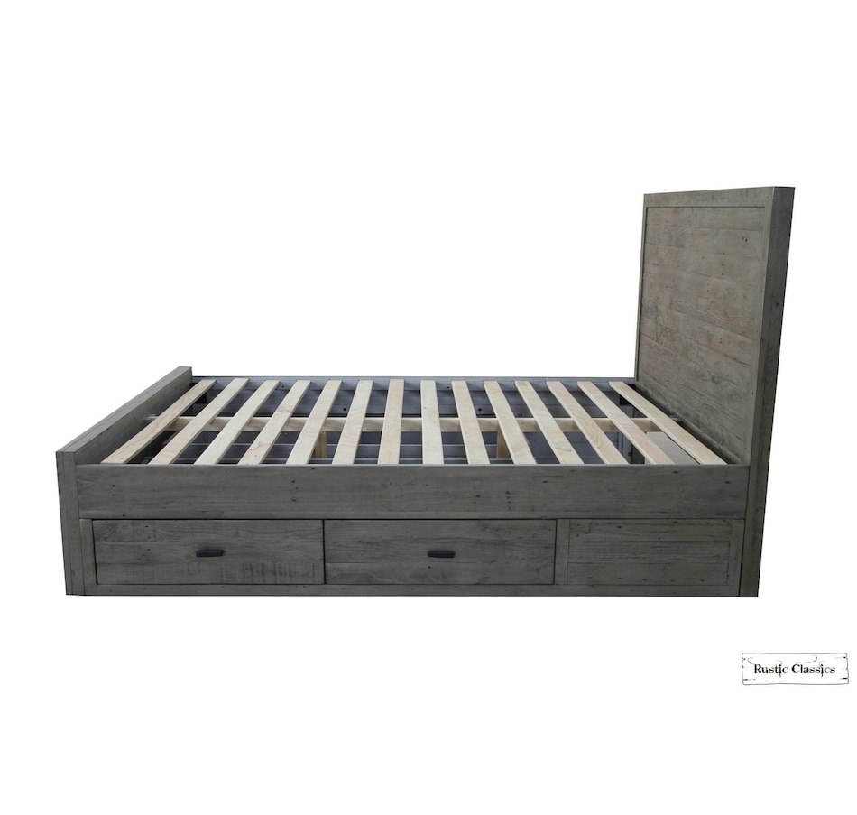Image 913793_ALTMORE6.jpg, Product 913-793 / Price $1,569.99 - $1,679.99, Rustic Classics Whistler Reclaimed Wood Platform Bed with 4 Storage Drawers in Grey from Rustic Classics on TSC.ca's Home & Garden department