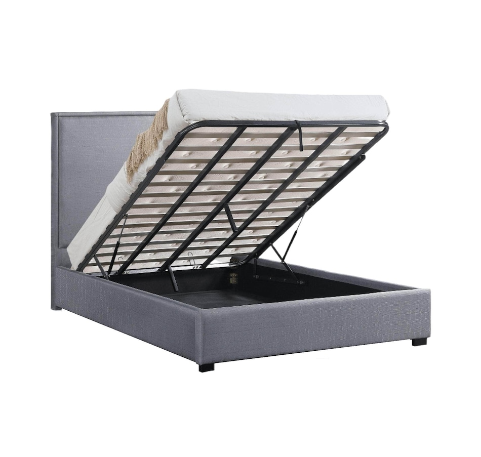 Image 913795_ALTMORE3.jpg, Product 913-795 / Price $1,049.99 - $1,199.99, True Contemporary Byron Hydraulic Lift Up Storage Platform Bed in Grey Linen from True Contemporary on TSC.ca's Home & Garden department