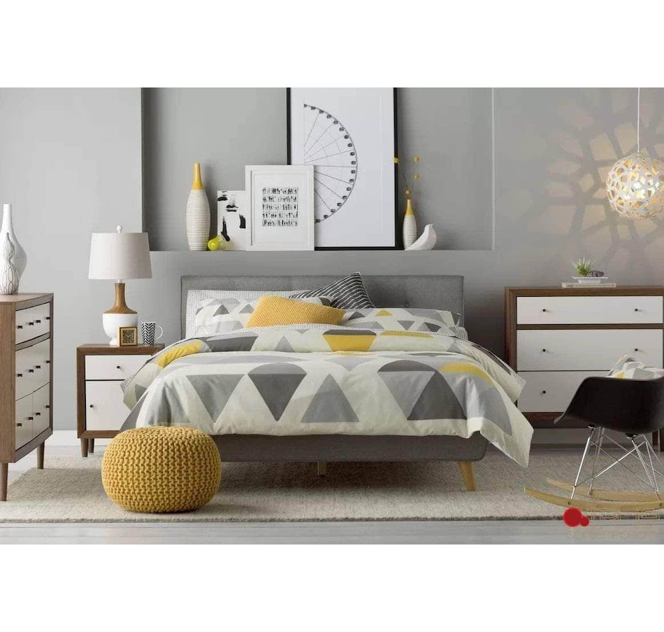 Image 913815.jpg, Product 913-815 / Price $559.99 - $599.99, True Contemporary Drew Grey Tufted Linen Platform Bed from True Contemporary on TSC.ca's Home & Garden department
