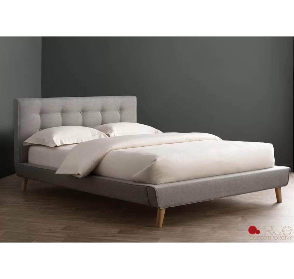Image 913815_ALTMORE1.jpg, Product 913-815 / Price $559.99 - $599.99, True Contemporary Drew Grey Tufted Linen Platform Bed from True Contemporary on TSC.ca's Home & Garden department