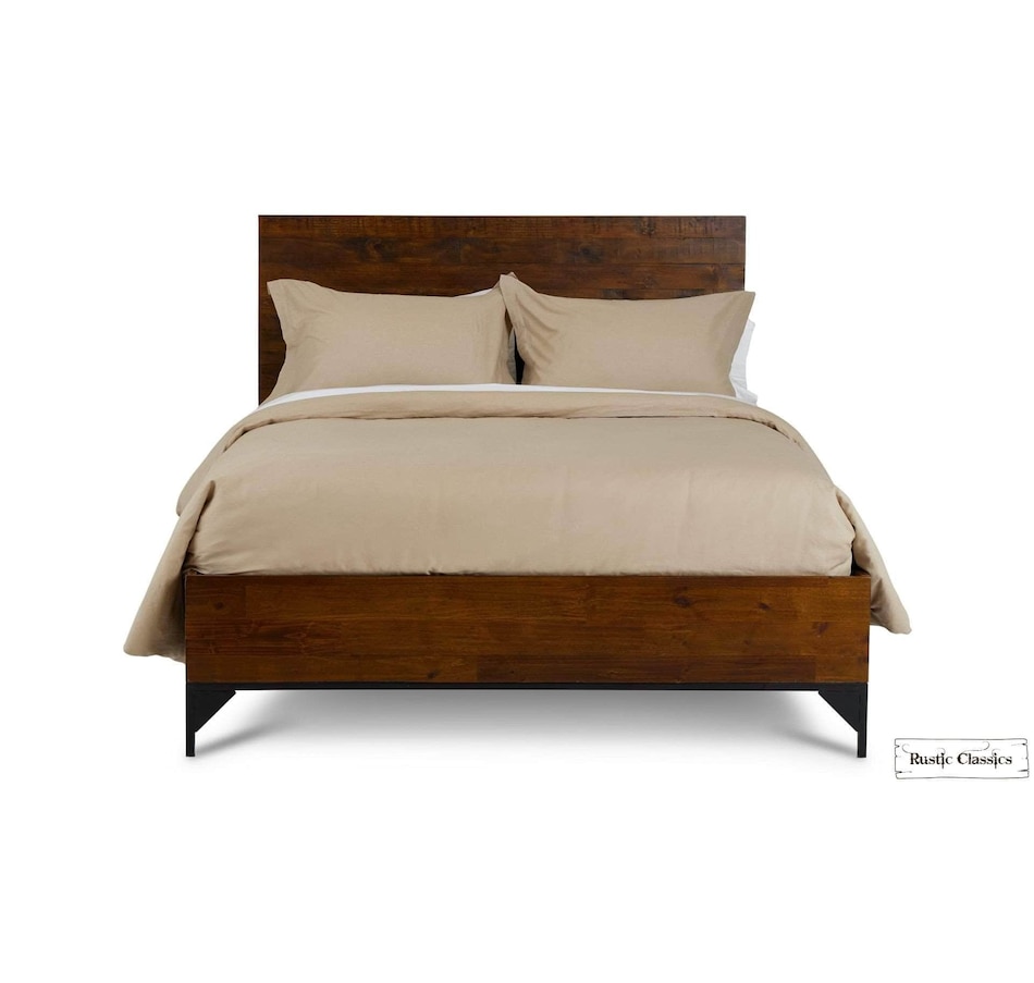 Image 913816.jpg, Product 913-816 / Price $1,199.99 - $1,459.99, Rustic Classics Blackcomb Reclaimed Wood and Metal Platform Bed in Coffee Bean from Rustic Classics on TSC.ca's Home & Garden department