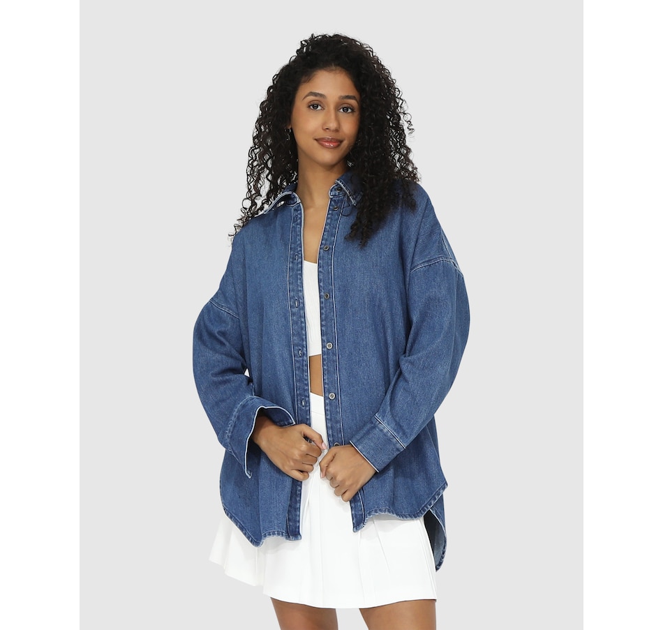 Image 914110_ST02.jpg, Product 914-110 / Price $59.98 - $104.96, Belle & Bloom Into Him Oversized Denim Shirt from belle & bloom on TSC.ca's Fashion department