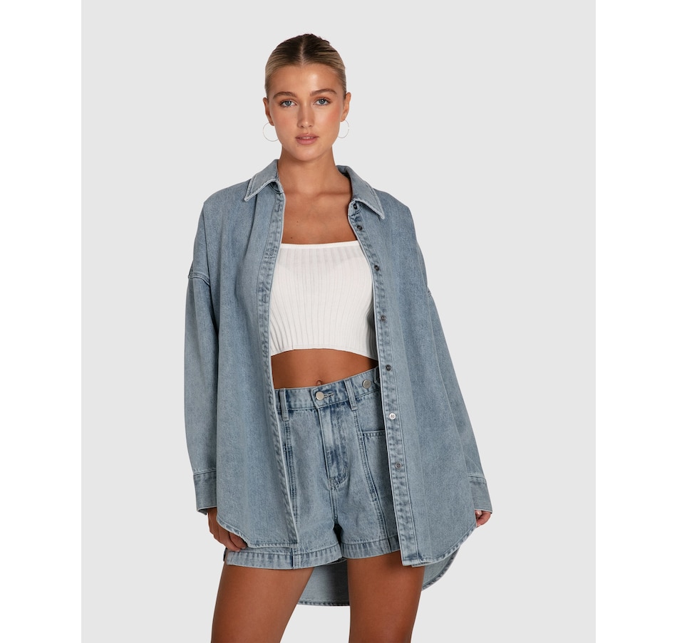 Image 914110_ST03.jpg, Product 914-110 / Price $59.98 - $104.96, Belle & Bloom Into Him Oversized Denim Shirt from belle & bloom on TSC.ca's Fashion department
