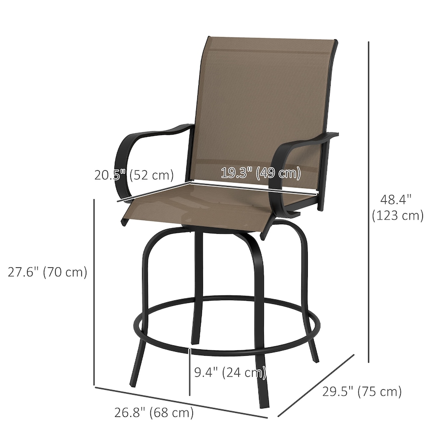 Image 916889_ALTMORE2.jpg, Product 916-889 / Price $205.99, Outsunny Outdoor Bar Stools Set of 2 w/ Armrests, Bar Height Chairs, Tan from Outsunny on TSC.ca's Home & Garden department