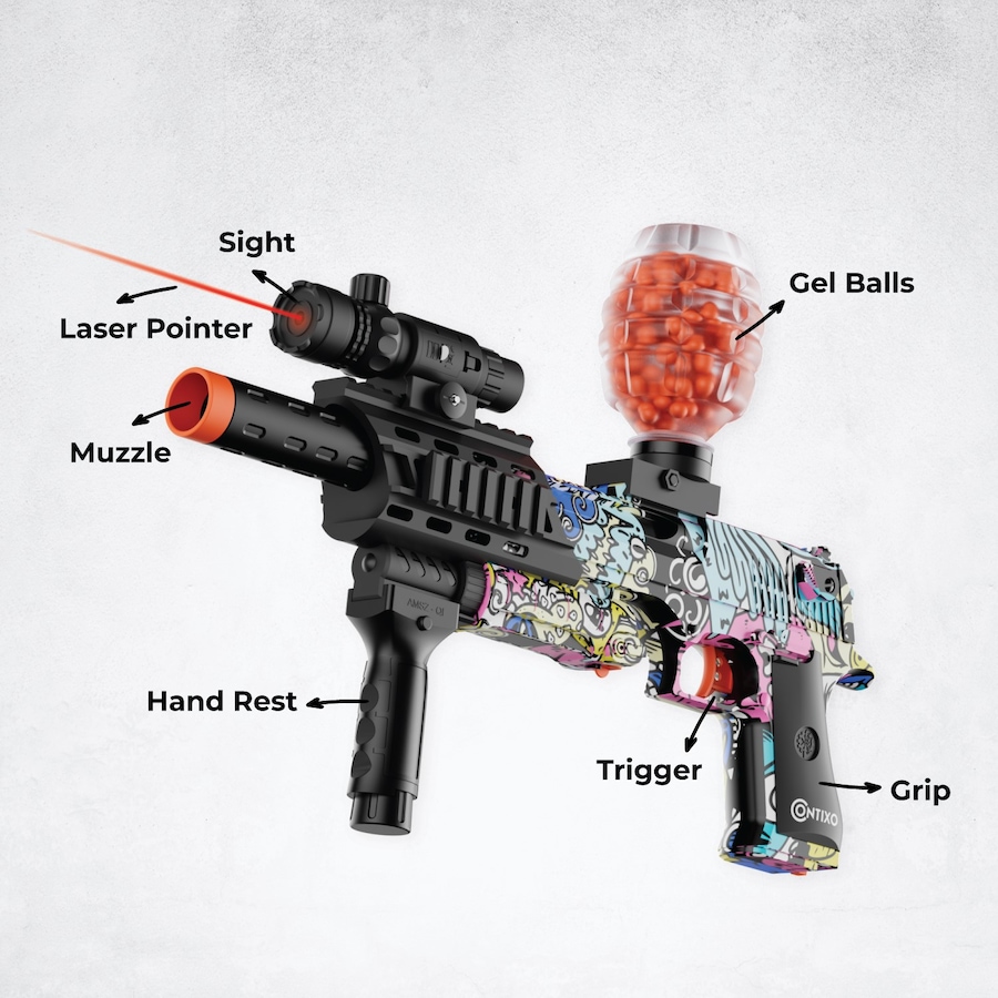 Image 916891_ALTMORE3.jpg, Product 916-891 / Price $55.99, Contixo GB1 Automatic Gel Ball Blaster – Electric Gel Bead Blaster with 30,000 Gel Balls, Rechargeable Battery & Safety Goggles from Contixo on TSC.ca's Toys & Hobbies department