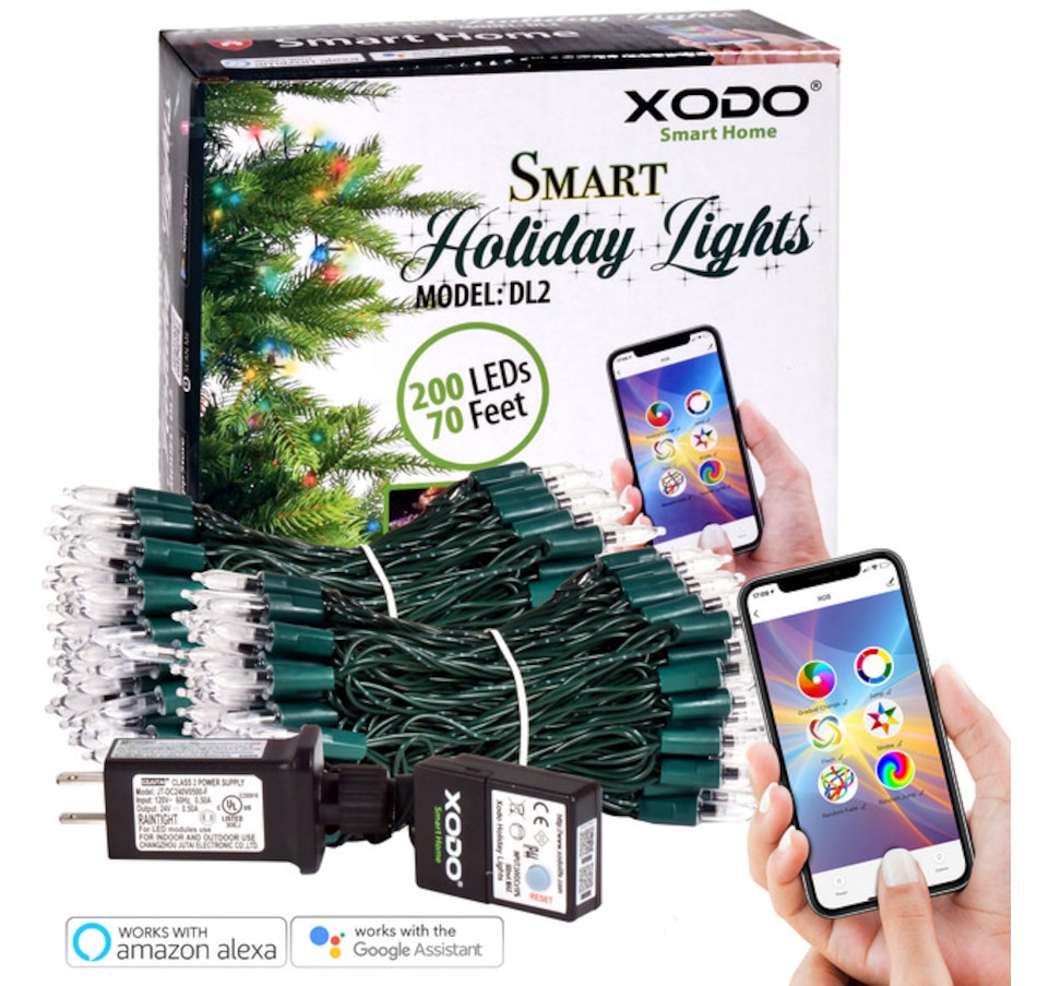 Image 916894.jpg, Product 916-894 / Price $109.99, XODO Smart RGB LED String Lights – 70ft with 200 Color-Changing LEDs, App & Voice Control from XODO on TSC.ca's Home & Garden department