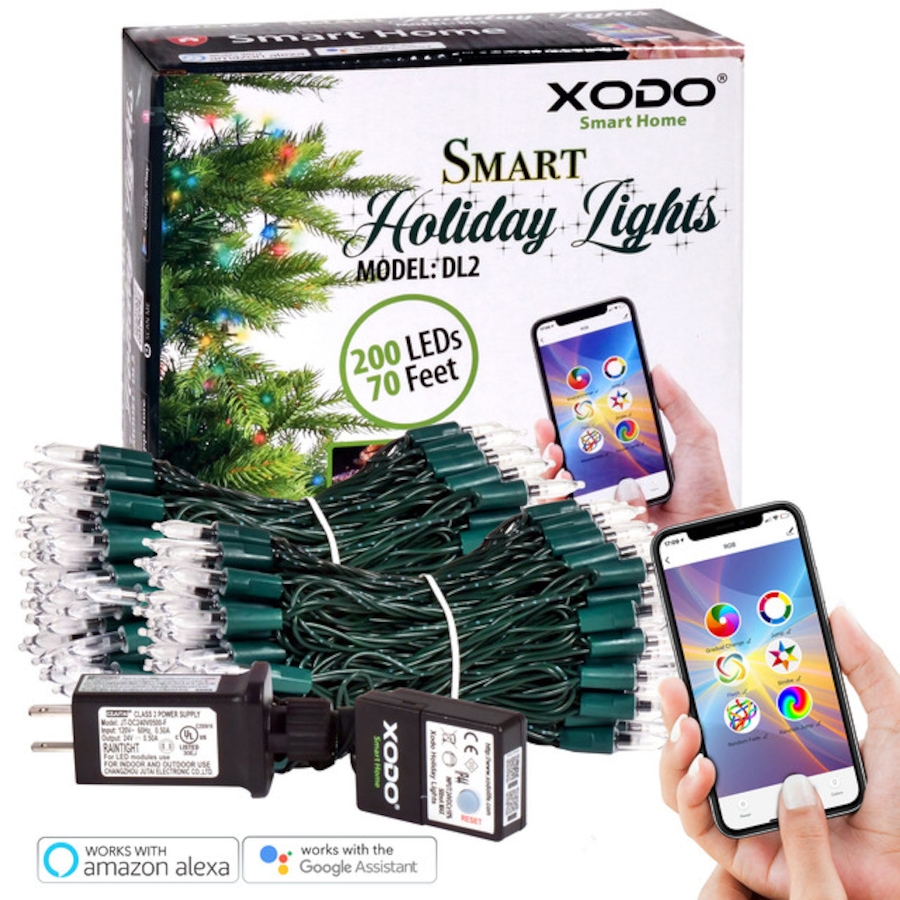 Image 916894.jpg, Product 916-894 / Price $109.99, XODO Smart RGB LED String Lights – 70ft with 200 Color-Changing LEDs, App & Voice Control from XODO on TSC.ca's Home & Garden department