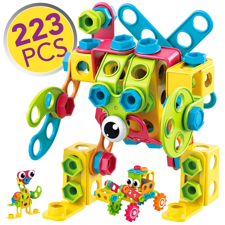 Image 916902.jpg, Product 916-902 / Price $41.99, Contixo ST3 Mega Mechanic 3D Building Block Set – 223-Piece STEM Construction Toy for Kids from Contixo on TSC.ca's Toys & Hobbies department