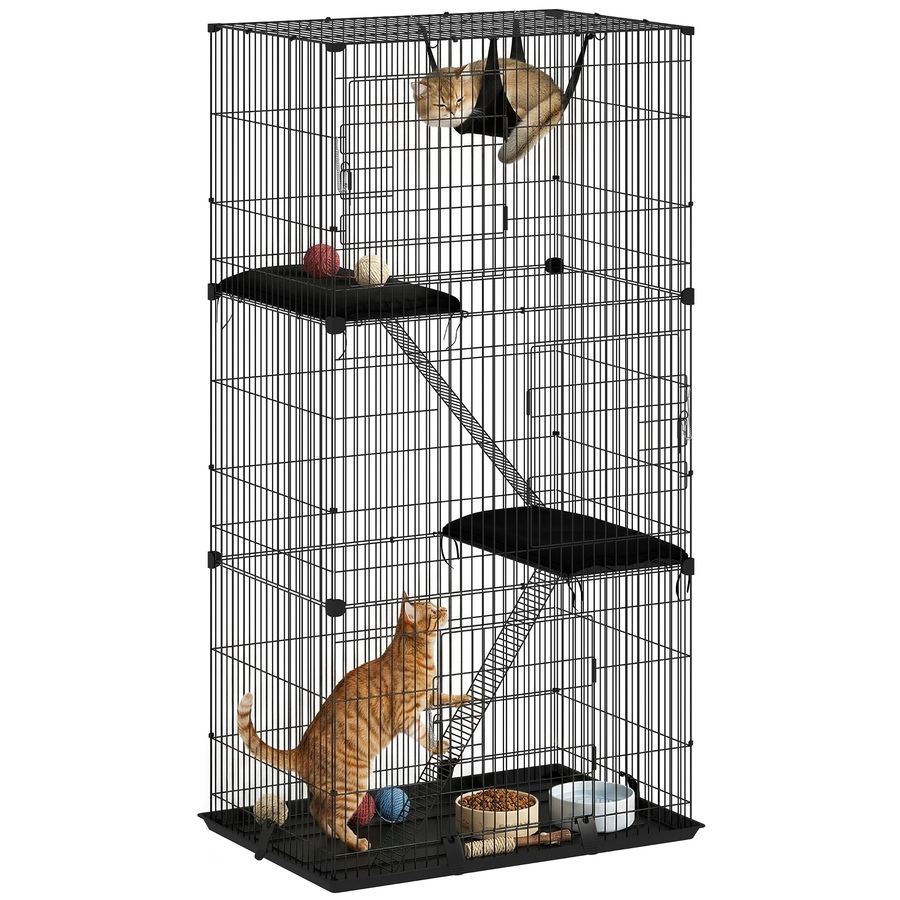 Image 916959.jpg, Product 916-959 / Price $139.99, PawHut 3-Tier Cat Cage Indoor with Hammock Cushions for 1-2 Kittens from PawHut on TSC.ca's Home & Garden department