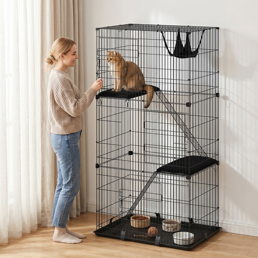 Image 916959_ALTMORE1.jpg, Product 916-959 / Price $139.99, PawHut 3-Tier Cat Cage Indoor with Hammock Cushions for 1-2 Kittens from PawHut on TSC.ca's Home & Garden department
