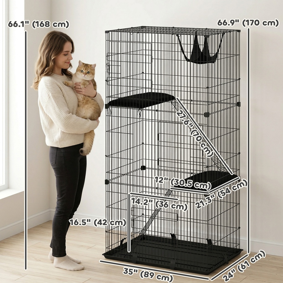 Image 916959_ALTMORE2.jpg, Product 916-959 / Price $139.99, PawHut 3-Tier Cat Cage Indoor with Hammock Cushions for 1-2 Kittens from PawHut on TSC.ca's Home & Garden department