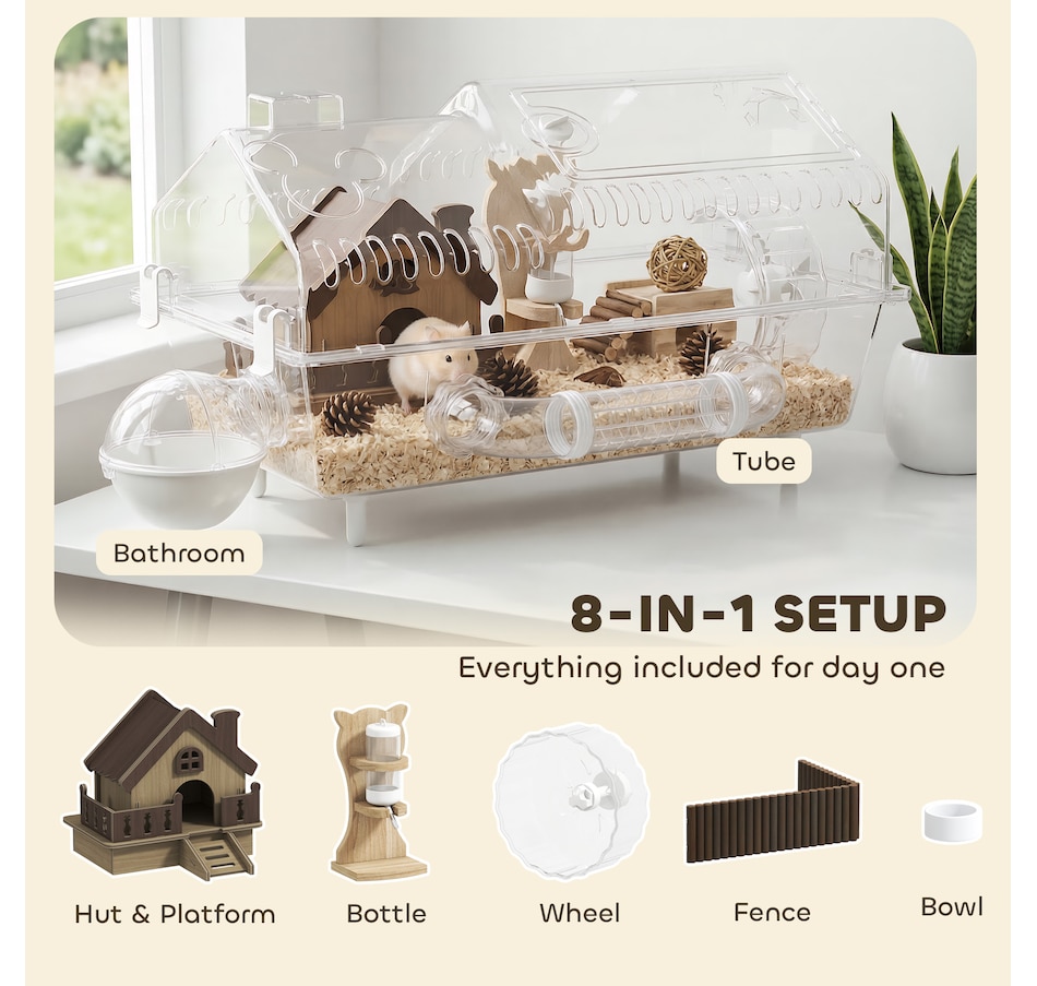 Image 916962_ALTMORE3.jpg, Product 916-962 / Price $99.99, PawHut Hamster Cage Full Transparent Viewing for Dwarf Hamster from PawHut on TSC.ca's Home & Garden department