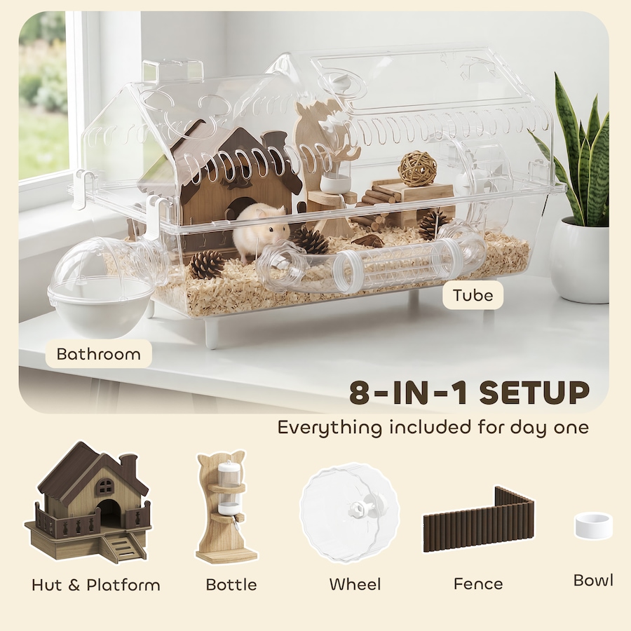 Image 916962_ALTMORE3.jpg, Product 916-962 / Price $79.99, PawHut Hamster Cage Full Transparent Viewing for Dwarf Hamster from PawHut on TSC.ca's Home & Garden department