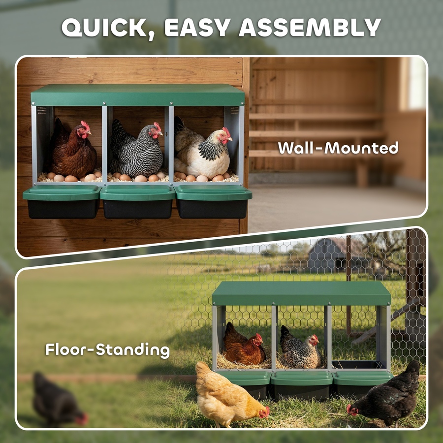 Image 916966_ALTMORE7.jpg, Product 916-966 / Price $84.99, PawHut Chicken Nesting Boxes, 3 Compartment Metal Nesting Boxes for Chicken from PawHut on TSC.ca's Home & Garden department