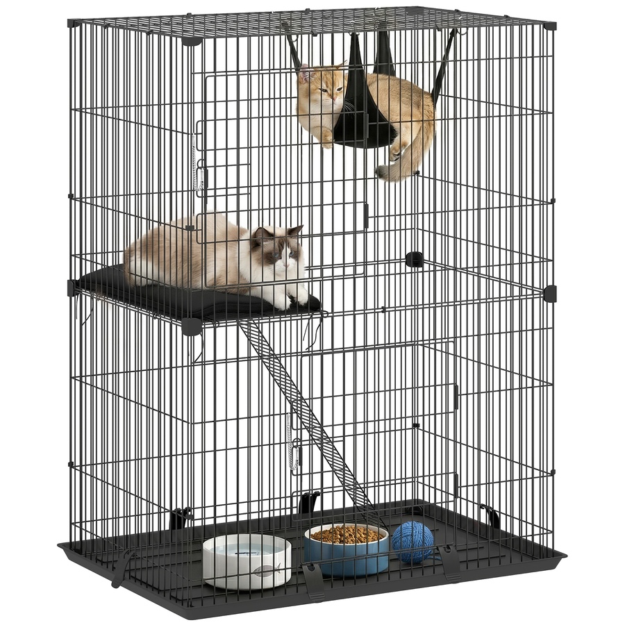 Image 916968.jpg, Product 916-968 / Price $94.99, PawHut 2-Tier Cat Cage Indoor with Hammock, Cushions for 1-2 Kittens from PawHut on TSC.ca's Home & Garden department