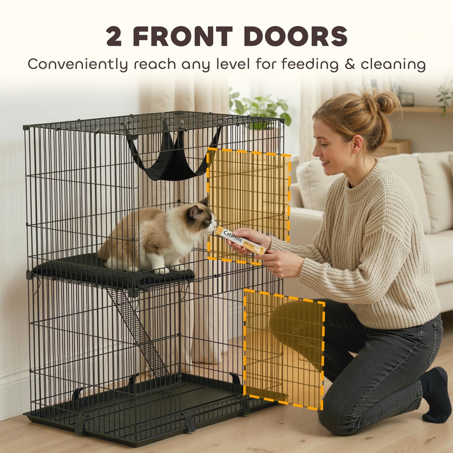 Image 916968_ALTMORE5.jpg, Product 916-968 / Price $94.99, PawHut 2-Tier Cat Cage Indoor with Hammock, Cushions for 1-2 Kittens from PawHut on TSC.ca's Home & Garden department