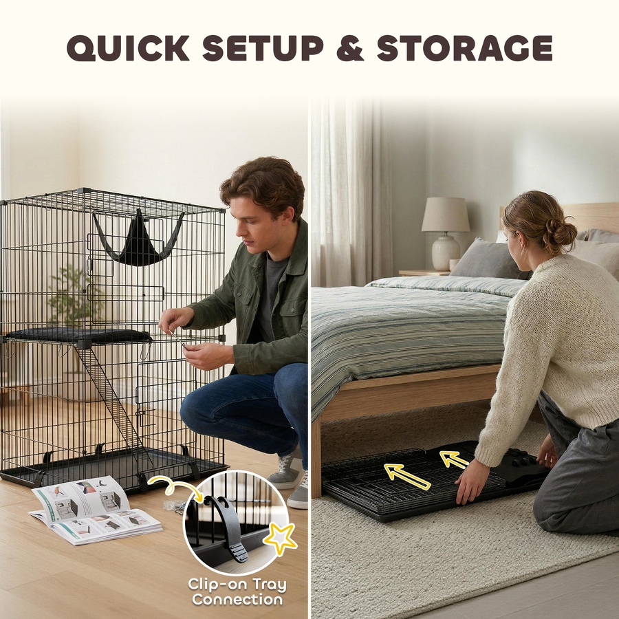 Image 916968_ALTMORE7.jpg, Product 916-968 / Price $94.99, PawHut 2-Tier Cat Cage Indoor with Hammock, Cushions for 1-2 Kittens from PawHut on TSC.ca's Home & Garden department