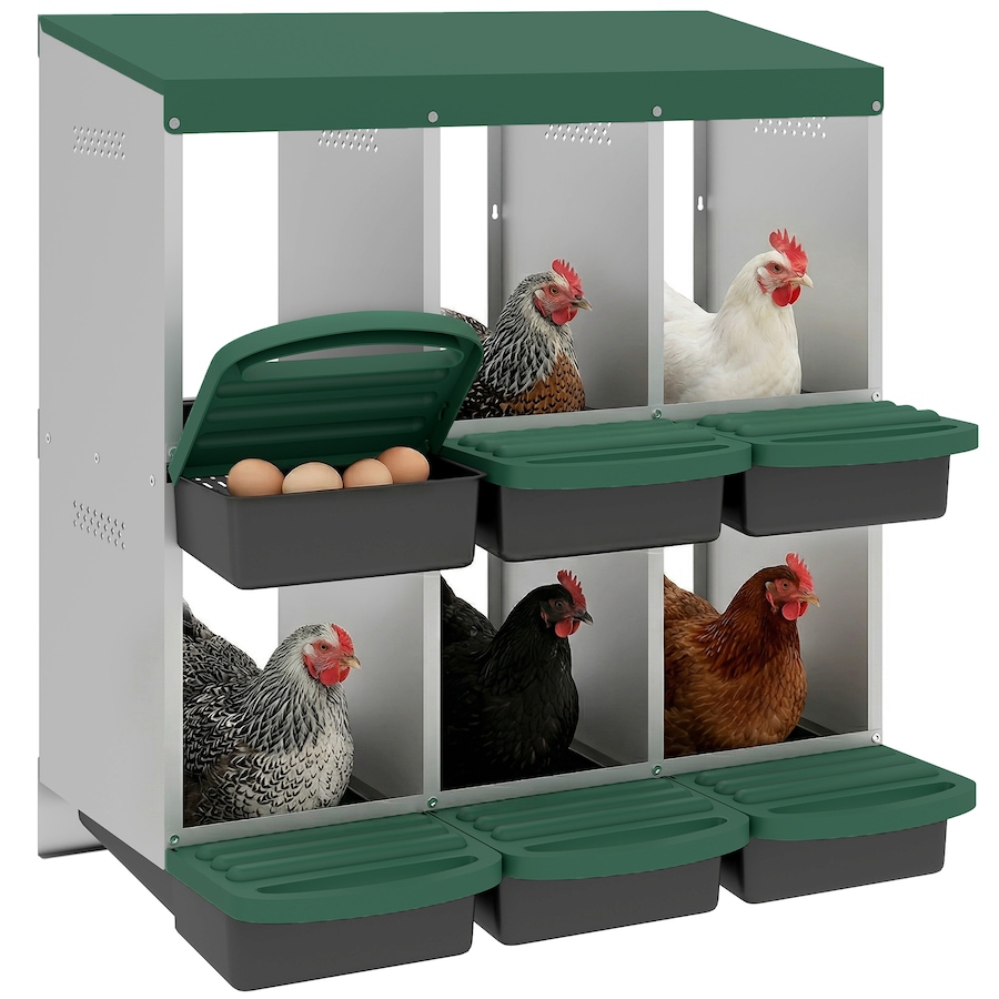 Image 916969.jpg, Product 916-969 / Price $134.99, PawHut Chicken Nesting Boxes, 6 Compartment Metal Nesting Boxes for Chicken from PawHut on TSC.ca's Home & Garden department