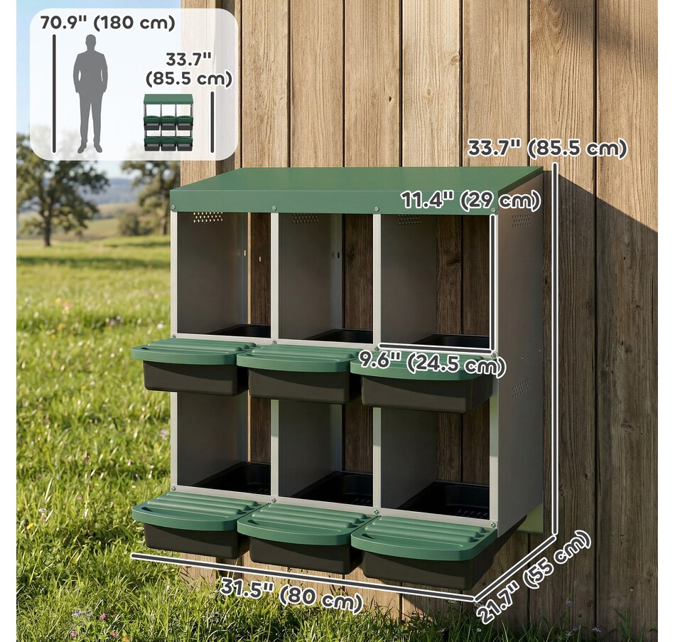 Image 916969_ALTMORE2.jpg, Product 916-969 / Price $119.99, PawHut Chicken Nesting Boxes, 6 Compartment Metal Nesting Boxes for Chicken from PawHut on TSC.ca's Home & Garden department