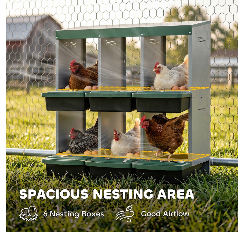 Image 916969_ALTMORE4.jpg, Product 916-969 / Price $119.99, PawHut Chicken Nesting Boxes, 6 Compartment Metal Nesting Boxes for Chicken from PawHut on TSC.ca's Home & Garden department
