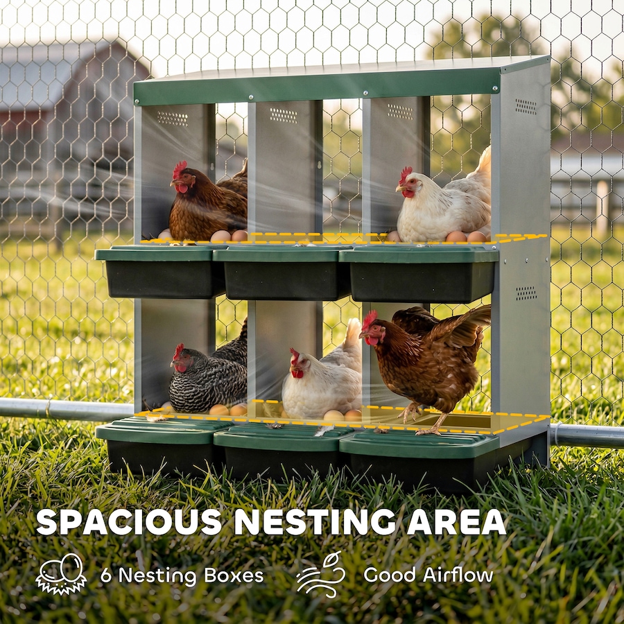 Image 916969_ALTMORE4.jpg, Product 916-969 / Price $134.99, PawHut Chicken Nesting Boxes, 6 Compartment Metal Nesting Boxes for Chicken from PawHut on TSC.ca's Home & Garden department