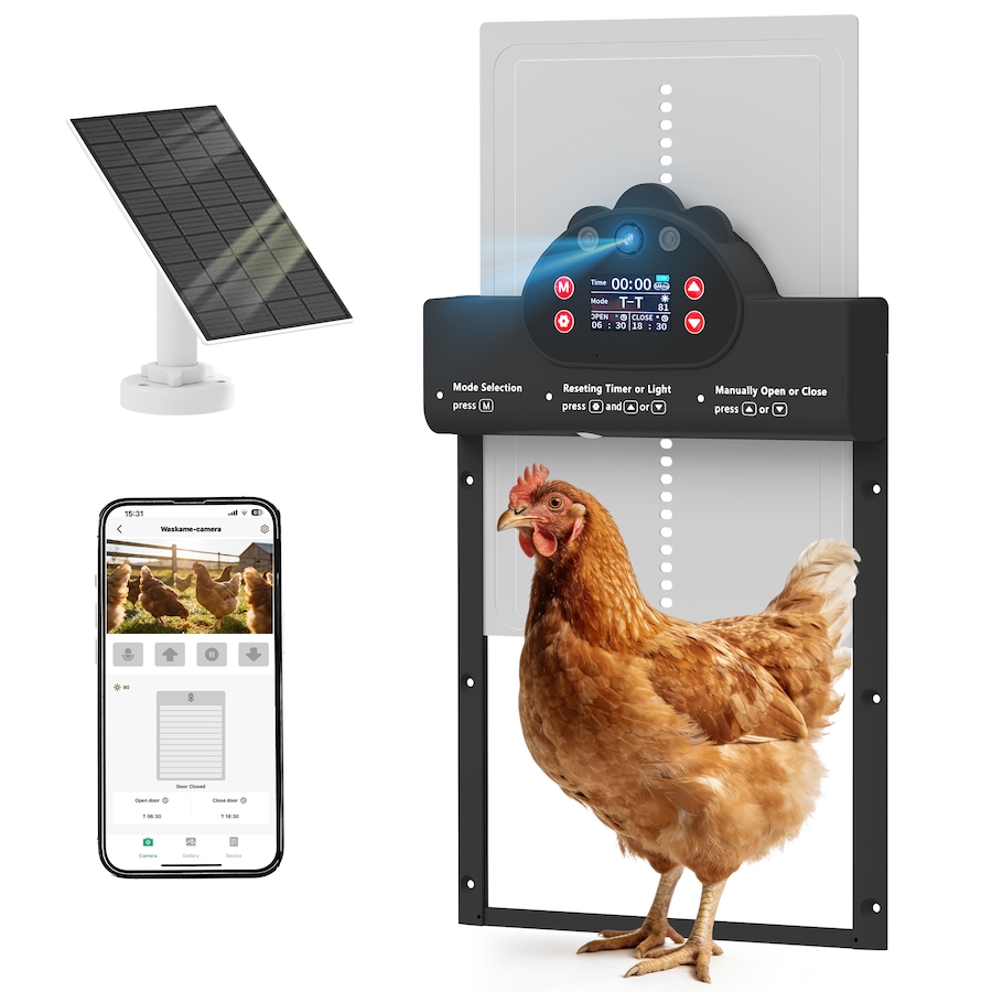 Image 916971.jpg, Product 916-971 / Price $129.99, PawHut 2K HD AI Camera Automatic Chicken Coop Door with APP Control from PawHut on TSC.ca's Home & Garden department