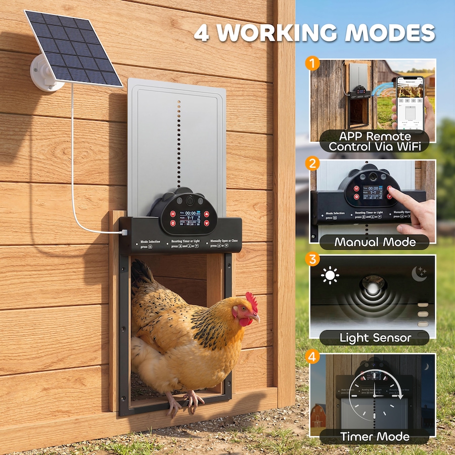 Image 916971_ALTMORE4.jpg, Product 916-971 / Price $129.99, PawHut 2K HD AI Camera Automatic Chicken Coop Door with APP Control from PawHut on TSC.ca's Home & Garden department