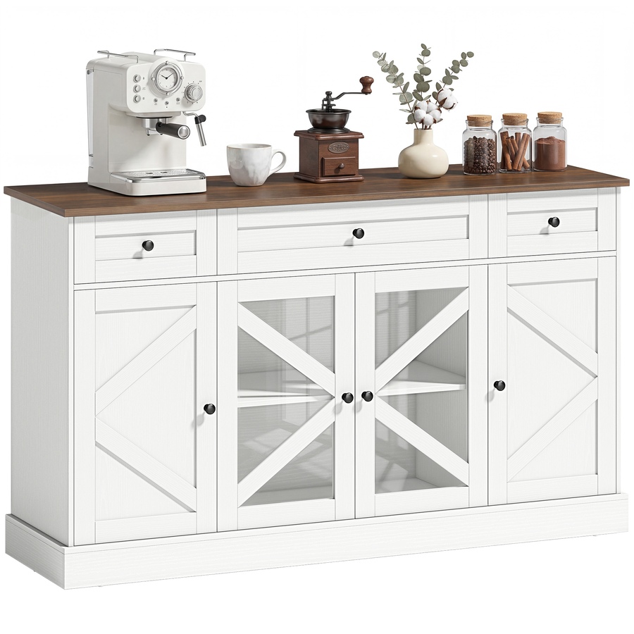 Image 916978.jpg, Product 916-978 / Price $234.99, HOMCOM Sideboard Buffet Cabinet 54" Kitchen Cabinet with Acrylic Barn Doors from HOMCOM on TSC.ca's Home & Garden department