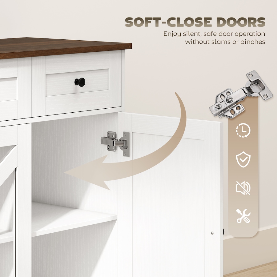 Image 916978_ALTMORE6.jpg, Product 916-978 / Price $234.99, HOMCOM Sideboard Buffet Cabinet 54" Kitchen Cabinet with Acrylic Barn Doors from HOMCOM on TSC.ca's Home & Garden department