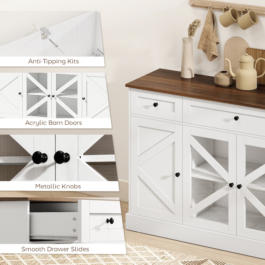 Image 916978_ALTMORE7.jpg, Product 916-978 / Price $234.99, HOMCOM Sideboard Buffet Cabinet 54" Kitchen Cabinet with Acrylic Barn Doors from HOMCOM on TSC.ca's Home & Garden department