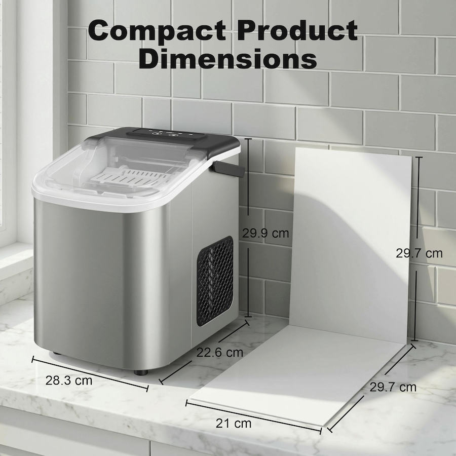 Image 916981_ALTMORE7.jpg, Product 916-981 / Price $129.99, HOMCOM Portable Ice Maker Countertop 9 Ice Cubes Ready in 7 Mins 26lbs/24H from HOMCOM on TSC.ca's Kitchen department