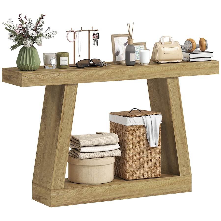 Image 916983.jpg, Product 916-983 / Price $129.99, HOMCOM 55" Farmhouse Console Table, Sofa Table Behind Couch, Oak from HOMCOM on TSC.ca's Home & Garden department