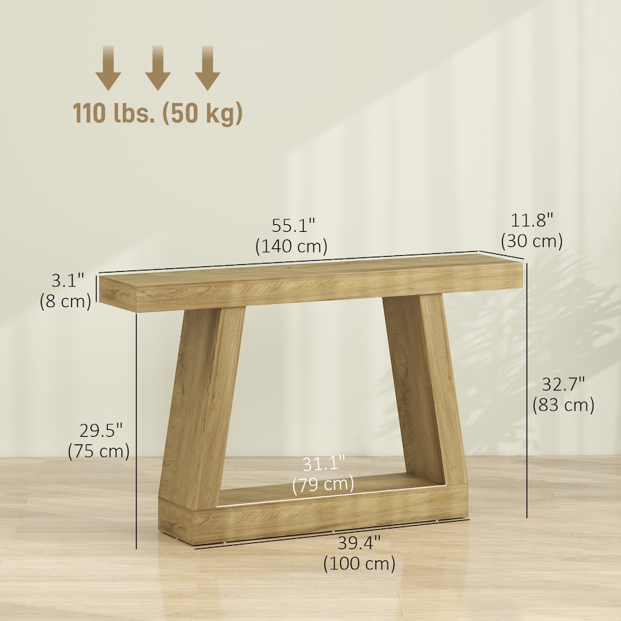 Image 916983_ALTMORE2.jpg, Product 916-983 / Price $129.99, HOMCOM 55" Farmhouse Console Table, Sofa Table Behind Couch, Oak from HOMCOM on TSC.ca's Home & Garden department