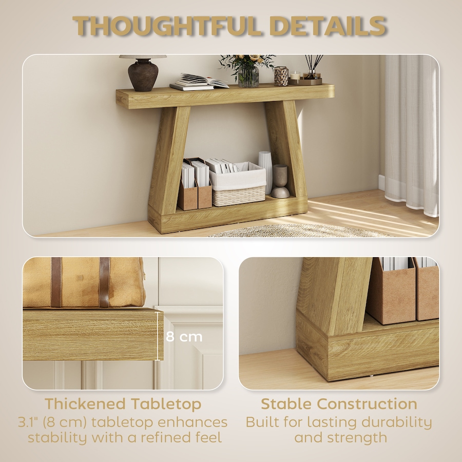 Image 916983_ALTMORE3.jpg, Product 916-983 / Price $129.99, HOMCOM 55" Farmhouse Console Table, Sofa Table Behind Couch, Oak from HOMCOM on TSC.ca's Home & Garden department
