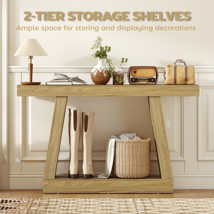 Image 916983_ALTMORE4.jpg, Product 916-983 / Price $129.99, HOMCOM 55" Farmhouse Console Table, Sofa Table Behind Couch, Oak from HOMCOM on TSC.ca's Home & Garden department