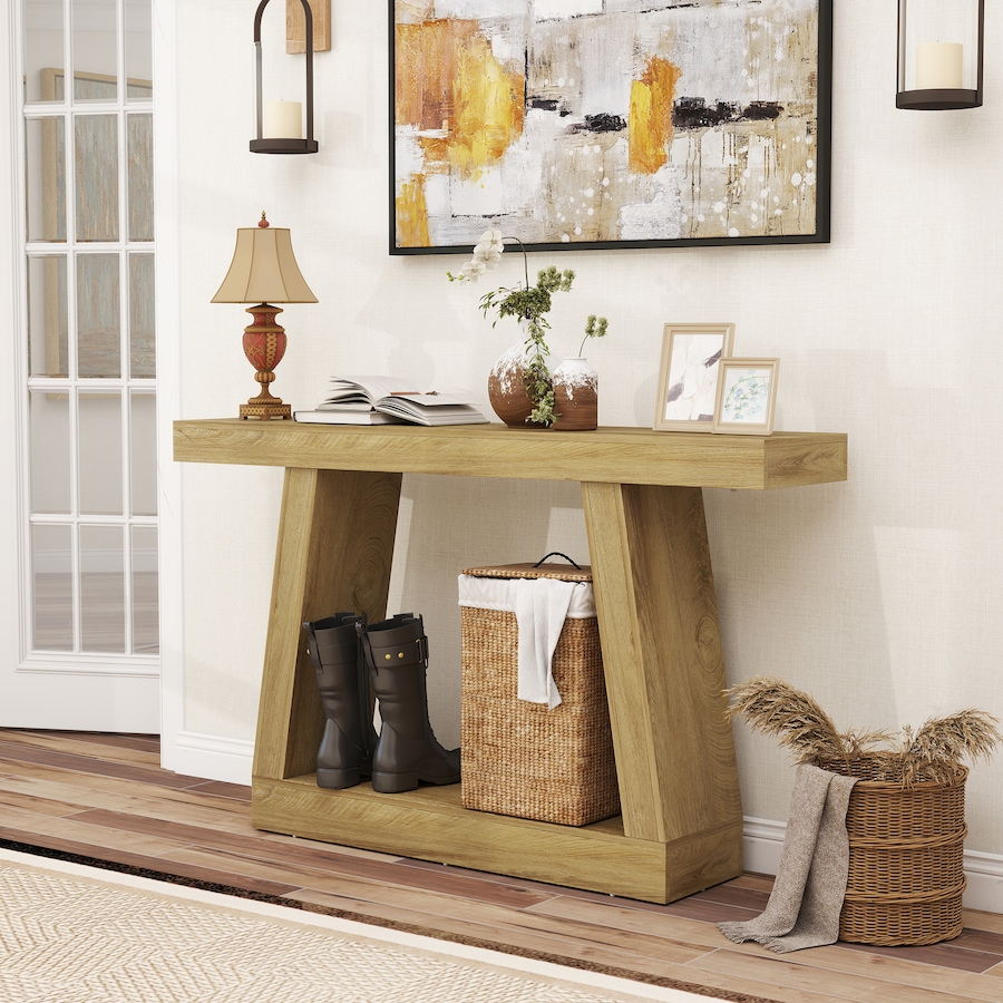 Image 916983_ALTMORE5.jpg, Product 916-983 / Price $129.99, HOMCOM 55" Farmhouse Console Table, Sofa Table Behind Couch, Oak from HOMCOM on TSC.ca's Home & Garden department