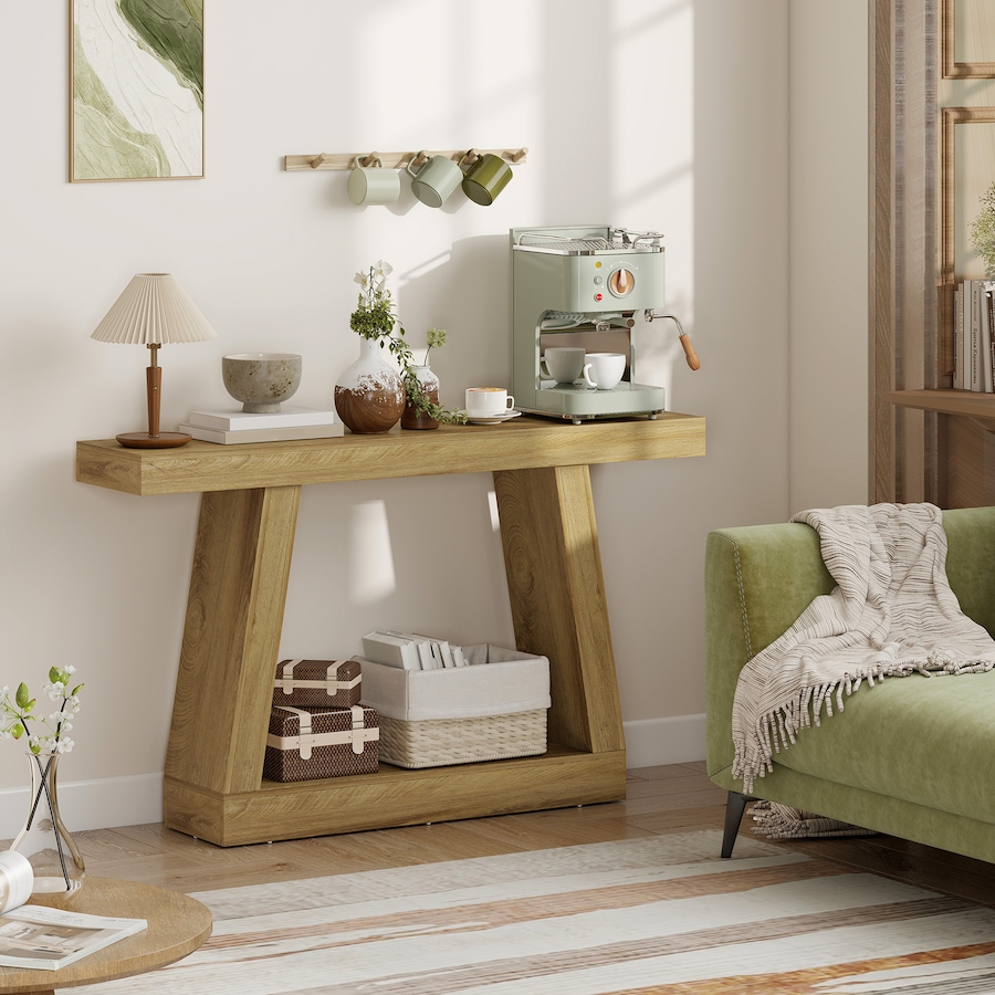 Image 916983_ALTMORE6.jpg, Product 916-983 / Price $129.99, HOMCOM 55" Farmhouse Console Table, Sofa Table Behind Couch, Oak from HOMCOM on TSC.ca's Home & Garden department