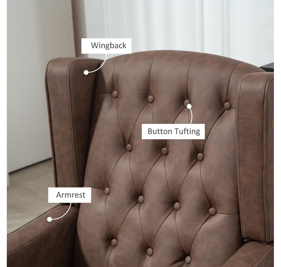 Image 917200_ALTMORE13.jpg, Product 917-200 / Price $229.99 - $265.99, HOMCOM Button Tufted Accent Chair, Faux Leather Armchair from HOMCOM on TSC.ca's Home & Garden department