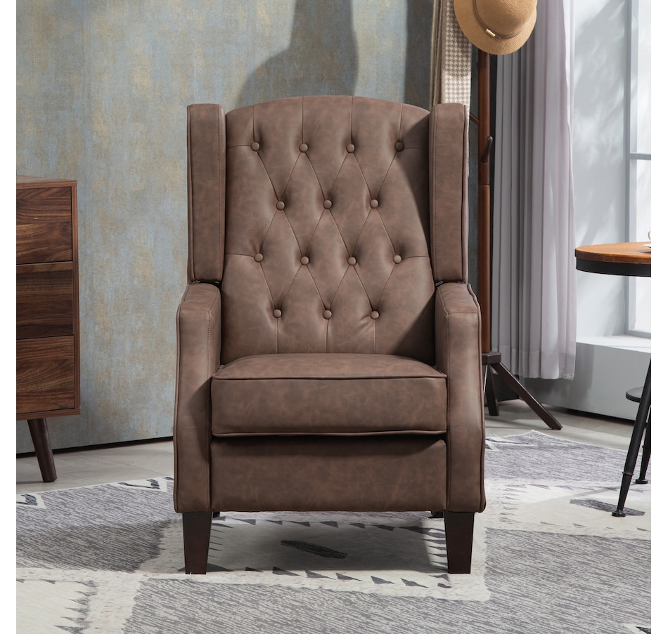 Image 917200_ALTMORE14.jpg, Product 917-200 / Price $229.99 - $265.99, HOMCOM Button Tufted Accent Chair, Faux Leather Armchair from HOMCOM on TSC.ca's Home & Garden department