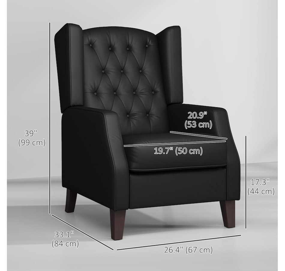 Image 917200_ALTMORE19.jpg, Product 917-200 / Price $229.99 - $265.99, HOMCOM Button Tufted Accent Chair, Faux Leather Armchair from HOMCOM on TSC.ca's Home & Garden department