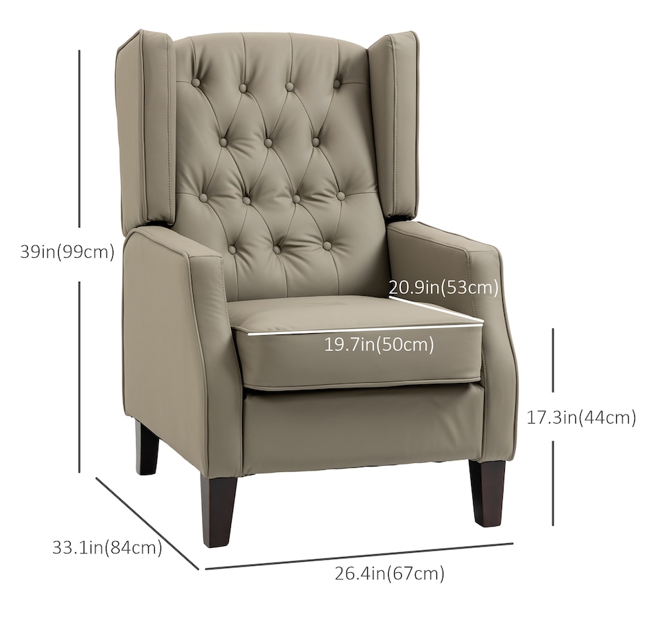 Image 917200_ALTMORE2.jpg, Product 917-200 / Price $229.99 - $265.99, HOMCOM Button Tufted Accent Chair, Faux Leather Armchair from HOMCOM on TSC.ca's Home & Garden department