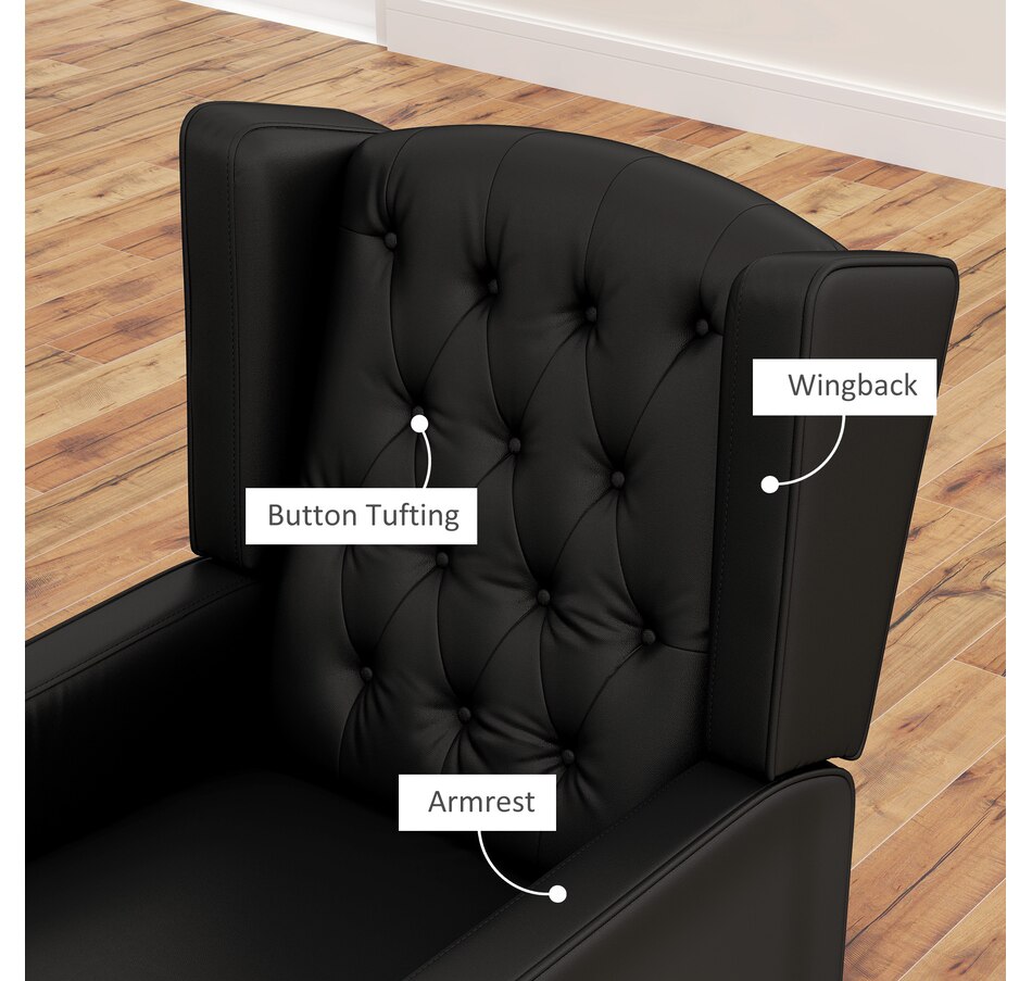 Image 917200_ALTMORE21.jpg, Product 917-200 / Price $229.99 - $265.99, HOMCOM Button Tufted Accent Chair, Faux Leather Armchair from HOMCOM on TSC.ca's Home & Garden department