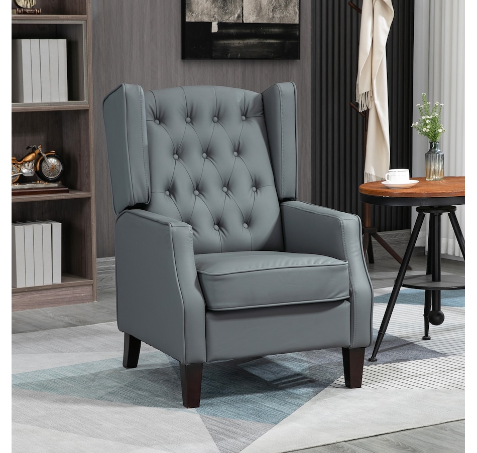Image 917200_ALTMORE26.jpg, Product 917-200 / Price $229.99 - $265.99, HOMCOM Button Tufted Accent Chair, Faux Leather Armchair from HOMCOM on TSC.ca's Home & Garden department